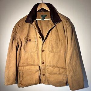 J. Crew Vintage Leather Collar Ranch Chore Barn Jacket Coat